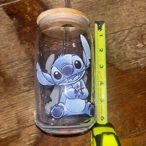 Disney Glass Jar with Lid and Straw